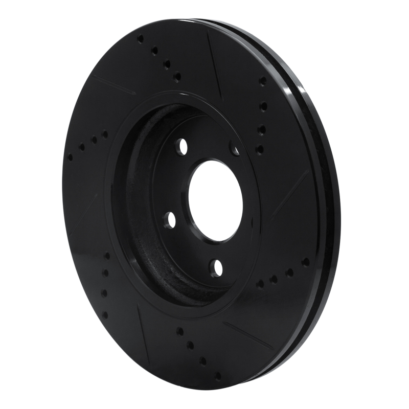 Chevrolet Malibu Brake Rotor (1) - Front Left - R1 Concepts - Drilled & Slotted - Black - `04-`12
